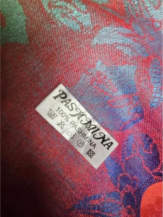 100% Pashmina Multicolor Scarf Shawl Boho Rave Festival Whimsigoth Wrap Fringe - Picture 3 of 3